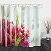 Pink Flowers White Tulips Digital Printing Shower Curtain Shower Curtains Hooks Modern Polyester New Design