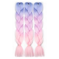 Pink Jumbo Braid Crochet Braids Hair Extension Three Tone Ombre Color Rainbow Jumbo Braiding For Twist BraidingJumbo Box Braiding Hair 24inch 3packs miniinthebox