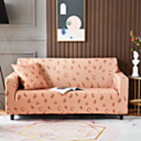 Pink Leopard 1-Piece Sofa Cover Couch Cover Furniture Protector Soft Stretch Slipcover Spandex Jacquard Fabric Super Fit for 1~4 Cushion Couch and L Shape Sofa, Easy to Install(1 Free Cushion Cover)