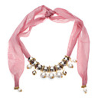 Pink Pearl Pendant Scarves Necklace