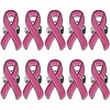 pink ribbon breast cancer awareness lapel pin color 1 (10 pack)
