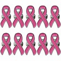 pink ribbon breast cancer awareness lapel pin color 1 (10 pack)
