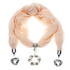Pink Roundness Diamond-Studded Pendant Scarf Necklace