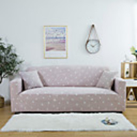 Pink Wave Point 1-Piece Sofa Cover Couch Cover Furniture Protector Soft Stretch Slipcover Spandex Jacquard Fabric Super Fit for 1~4 Cushion Couch and L Shape Sofa, Easy to Install(1 Free Cushion Cover)