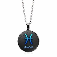 Pisces Constellation Time Gemstone Luminous Necklace Glowing Sweater Chain Pendant Necklace