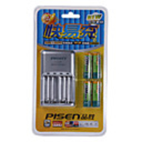 Pisen Super Fast Charging Charger and Rechargeable Ni-MH AA Batteries Kit (2300mAh)
