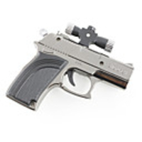Pistol Shaped Lighter with Red Laser Beam (Black)