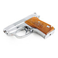 Pistol Shaped Lighter with Red Laser Beam (Silver)