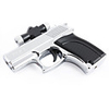 Pistol Shaped Lighter with Red Laser Beam (Silver)