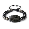 pixiu pi yao gold sheen obsidian bracelet for men