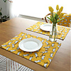 Placemat Cotton Heat Resistant Cartoon 3D Cartoon 3245 cm Yellow 4 pcs
