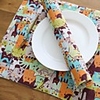Placemat Cotton Heat Resistant Cartoon 3D Cartoon 4pcs