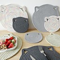 Placemat Hung Home Cat Ears Shaped Heat Insulation Placemat Pan Mat Heat Insulation Pad