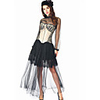 Plague Doctor Punk Gothic Medieval Steampunk Wasp-Waisted 17th Century Dress Blouse / Shirt Overbust Corset Women