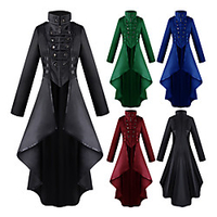 Plague Doctor Retro Punk Gothic Steampunk 17th Century Vacation Dress Dress Frock Coat Trench Coat Prom Dress Women