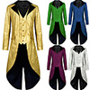 Plague Doctor Retro Vintage Punk Gothic Steampunk 17th Century Coat Masquerade Tuxedo Trench Coat Men