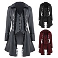 Plague Doctor Vintage Punk Gothic Steampunk 17th Century Winter Coat Masquerade Tuxedo Trench Coat Women