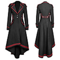 Plague Doctor Vintage Punk Gothic Steampunk 17th Century Winter Coat Masquerade Tuxedo Trench Coat Women