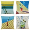 Plant Geometric Double Side Cushion Cover 4PC Soft Decorative Square Throw Pillow Cover Cushion Case Pillowcase for Bedroom Livingroom Superior Quality Machine Washable Indoor Cushion for Sofa Couch Bed Chair miniinthebox