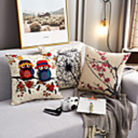 Plant Pattern Gift Pillow Covers Flower Pattern Cushion Cover for Home Sofa Decorative Throw Pillowcase 4545cm