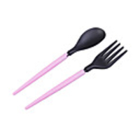 Plastic Mess Kit / Green Tableware Set (Pink)