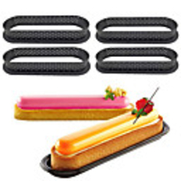 Plastic Oval Shape Cake Mold Mousse Cake Ring 4 Pcs Elair de Genie