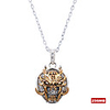 Plated Stainless Steel Crystal USB2.0 Flash Drive Necklace (256MB)