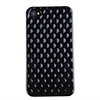 Plating Rhombus Pattern Back Case Cover for iPhone 4 Black