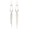 Platinum Plated Two Diamond Knot Tassel Earrings