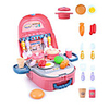 play food set for girls 2 -4 pretend kitchen toy for kids birthday gift cooking playsets role play toy with pink backpack