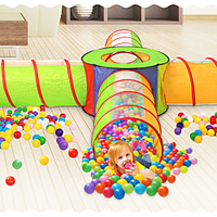 Play Tent Tunnel Ball Pool Playhouse Tent Crawl Tunnel Toy Classic Theme Indoor Outdoor Foldable Convenient Simulation Exquisite Parent-Child Interaction Polyester Indoor Outdoor Spring Summer Fall
