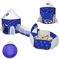 Play Tent Tunnel Playhouse Tent Kids Play Tent Castle Teepee Castle Star Space Rocket Foldable Convenient Pop up Tent Polyester Polyester Microfiber Indoor Outdoor Fall Spring Summer 3 years All miniinthebox