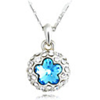 Plum Blossom Spherical Crystal And Zircon Necklace