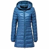Plus Size Down Jacket Women Spring Autumn Winter Warm Duck Coats Long Slim Hooded Thin Lightweight Outerwear Blue miniinthebox
