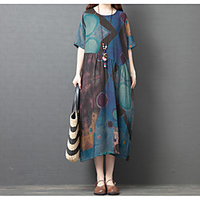 plus size dress 2021 summer new cotton and linen women