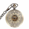 pocket watch classic carved roman hollow automatic mechanical pocket watch flip vintage antique gift pocket watch for men women watches (color: gold,  size: 4.7x1.5cm)