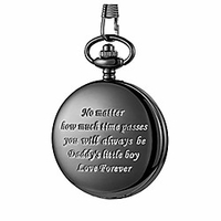 pocket watches with chain to my son gifts for son from dad love forever for christmas birthday graduation (black)