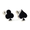 poker spade cuff link with box rhodium plated poker spade and heart back cuff link (spade/club)