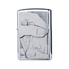 Poker Style Metal Oil Lighter (Silver)