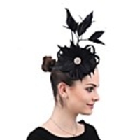 Polyester Fascinators with Feather / Floral 1 Piece Wedding / Anniversary Headpiece