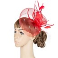 Polyester Fascinators with Rhinestone / Feather / Floral 1 Piece Wedding / Anniversary Headpiece