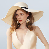 Polyester Straw Hats with Lace-up 1pc Casual / Daily Wear Headpiece miniinthebox