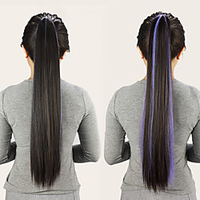 Pony Tail Clip On Extensions Long Voluminous Hair Piece Straight Highlight Heat-Resisting Hair Extensions miniinthebox