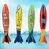 Pool Diving Toys Throwing Bandits Underwater Gliding Shark Swimming Glides Toys Small Water Rockets 4 Colorful Fun Toy for The Pool and Bath miniinthebox