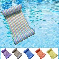 Pool Floats, Floating Bed Adults Rainbow Striped Floating Mat Inflatable Lounge Chair for Swimming Pool Water Park, Inflatable for PoolCandy miniinthebox