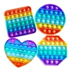 Pop Fidget Sensory Toy Set,  Push Bubble Popping It Silicone Game Toy Anxiety Stress Reliever Autism Learning Materials Gift for Kids Teens Adults (Rainbow 4-Pack) miniinthebox