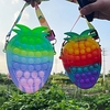 Pop Fidget Toys Coin Purses Mini Soft Silicone Pineapple Wallet Bags Kids Gift Zipper High Capacity Card Package Strap Lanyard Case miniinthebox