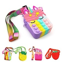 Pop Purse Bag for Girls Women Hand Bag Handbags Rainbow Fidget Purse for Girls Backpack Kids Toddler Push Bubble Sensory Fidget Poppers School Bunny Tie Dye Little Hands Fun Toy Bracelet Mini miniinthebox