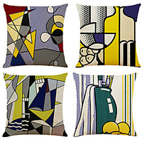 Pop Strips Double Side Cushion Cover 4PC Soft Decorative Square Throw Pillow Cover Cushion Case Pillowcase for Bedroom Livingroom Superior Quality Machine Washable Indoor Cushion for Sofa Couch Bed Chair miniinthebox
