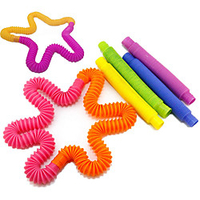 Pop Tube Sensory Fidget Toys,  Bend Stretch Build Connect Activity Toy,  Tactile and Auditory Sense Novelty Toy,  Stress and Anxiety Relief Toy for Kids and Adults miniinthebox